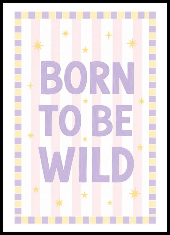 Plakat - Born to be wild - fioletowy