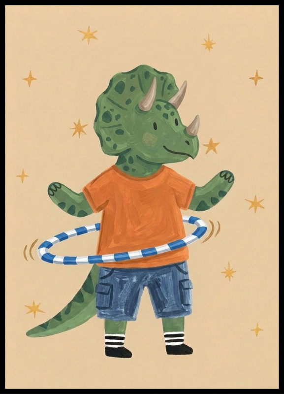 Plakat - Dino z hula hopem
