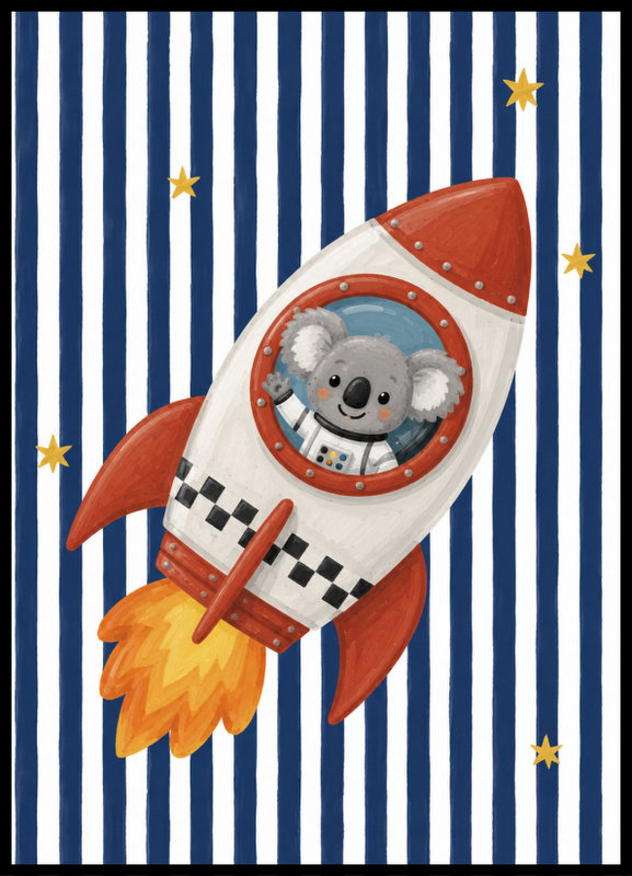 Plakat - Koala w rakiecie