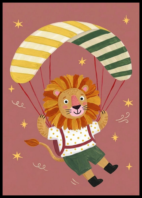 Plakat - Lew na spadochronie