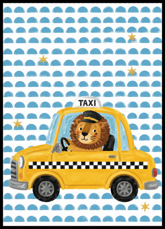 Plakat - Lew w taxi