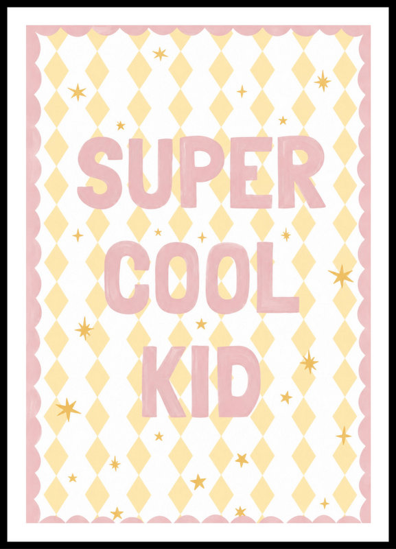 Plakat - Super cool kid - żółty