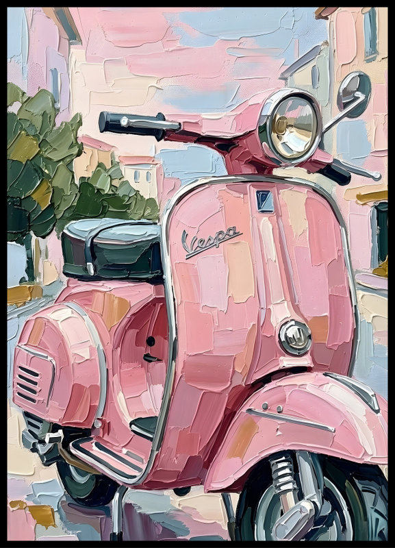 Plakat - Różowa Vespa